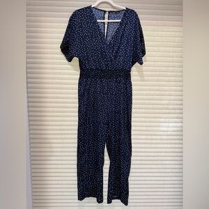 SHEIN Dark Blue Jumpsuit with White Dots